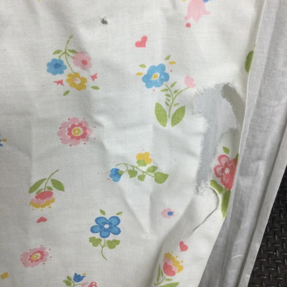 Wamsutta Vintage Queen Flat Floral Sheet Blue Pink Yellow Green